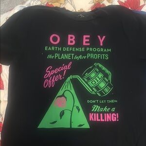 Obey Black Graphic T-Shirt